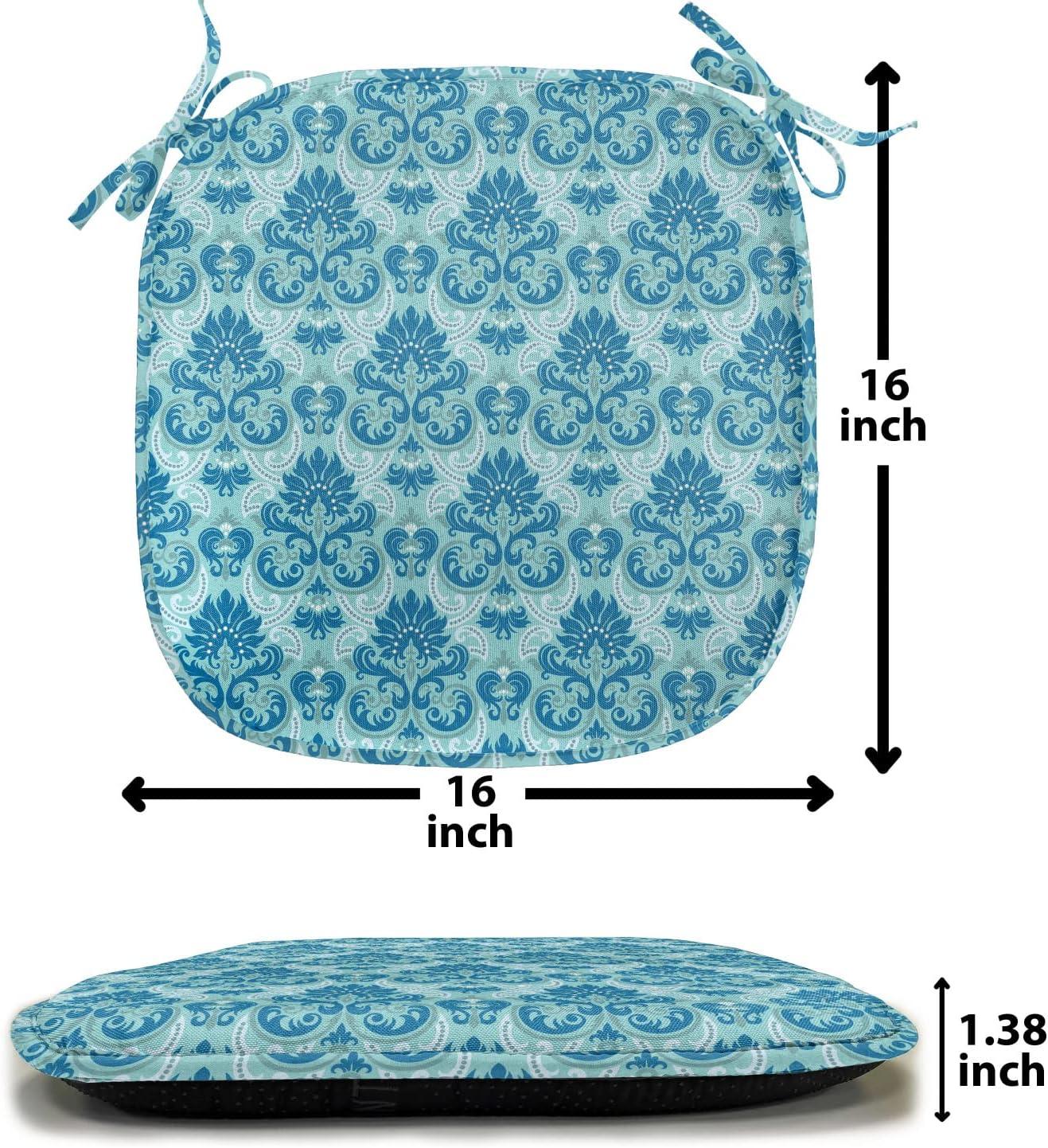 imageAmbesonne Valentines Day Chair Seating Cushion Heart of Love and Romance Hand Drawn Style Romantic Art AntiSlip Seat Padding for Kitchen amp Patio 16x16 Vermilion Pink WhiteBlue Seafoam