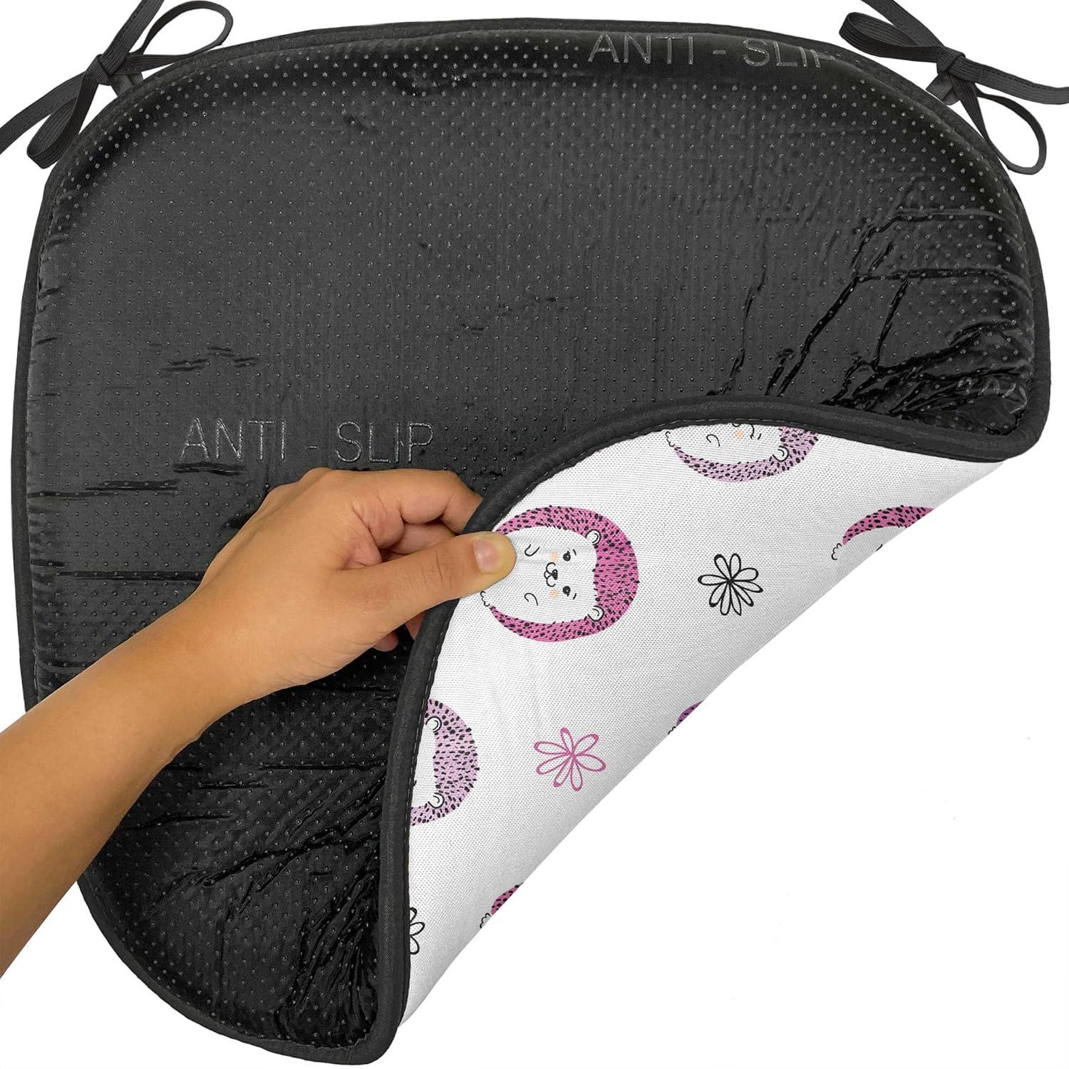 imageAmbesonne Valentines Day Chair Seating Cushion Heart of Love and Romance Hand Drawn Style Romantic Art AntiSlip Seat Padding for Kitchen amp Patio 16x16 Vermilion Pink WhitePink Lilac Black