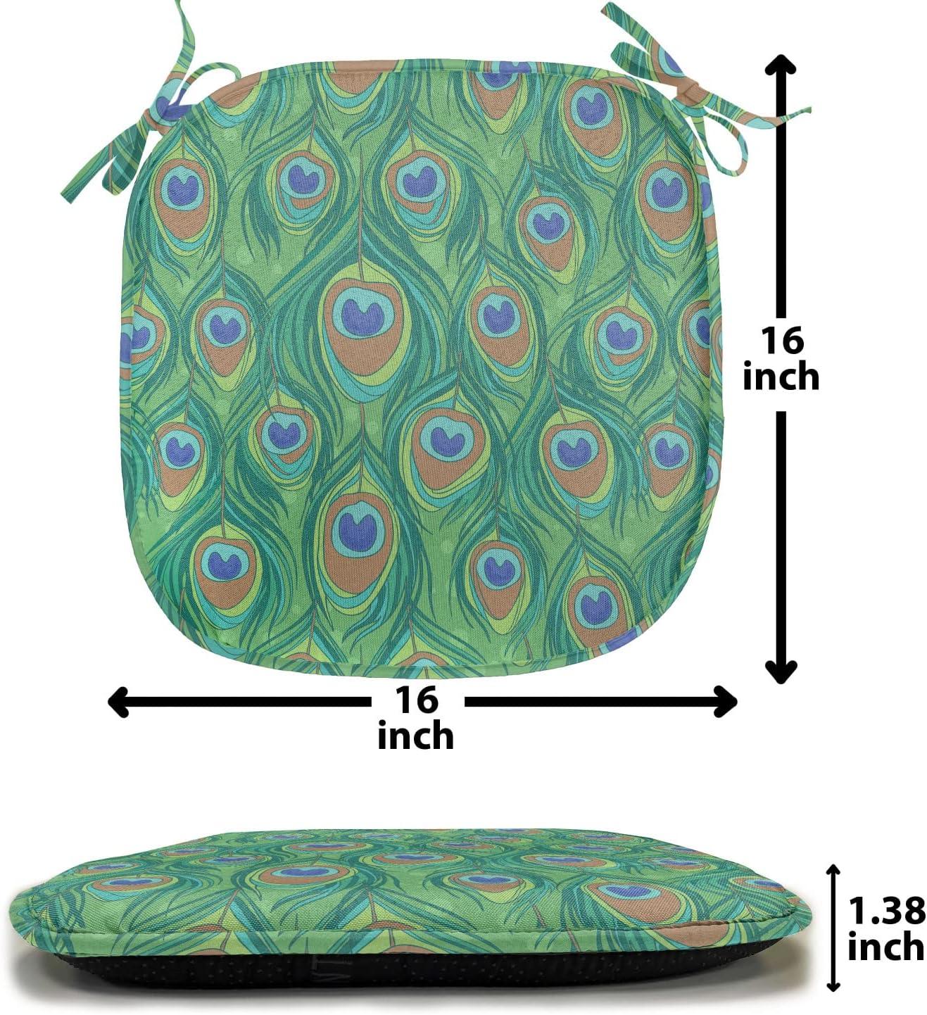 imageAmbesonne Valentines Day Chair Seating Cushion Heart of Love and Romance Hand Drawn Style Romantic Art AntiSlip Seat Padding for Kitchen amp Patio 16x16 Vermilion Pink WhiteJade Green Caramel Blue