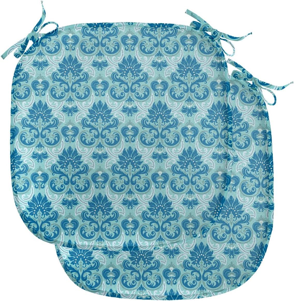 imageAmbesonne Valentines Day Chair Seating Cushion Heart of Love and Romance Hand Drawn Style Romantic Art AntiSlip Seat Padding for Kitchen amp Patio 16x16 Vermilion Pink WhiteBlue Seafoam
