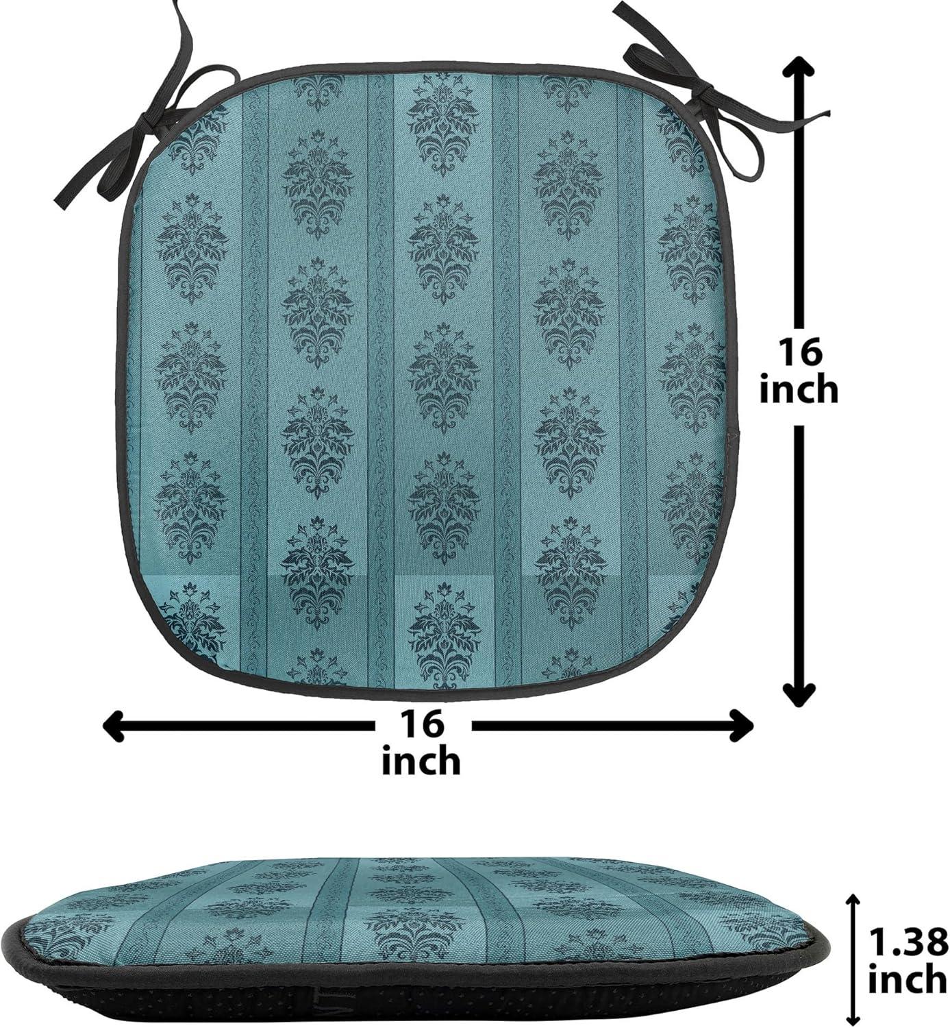 imageAmbesonne Valentines Day Chair Seating Cushion Heart of Love and Romance Hand Drawn Style Romantic Art AntiSlip Seat Padding for Kitchen amp Patio 16x16 Vermilion Pink WhitePetrol Blue