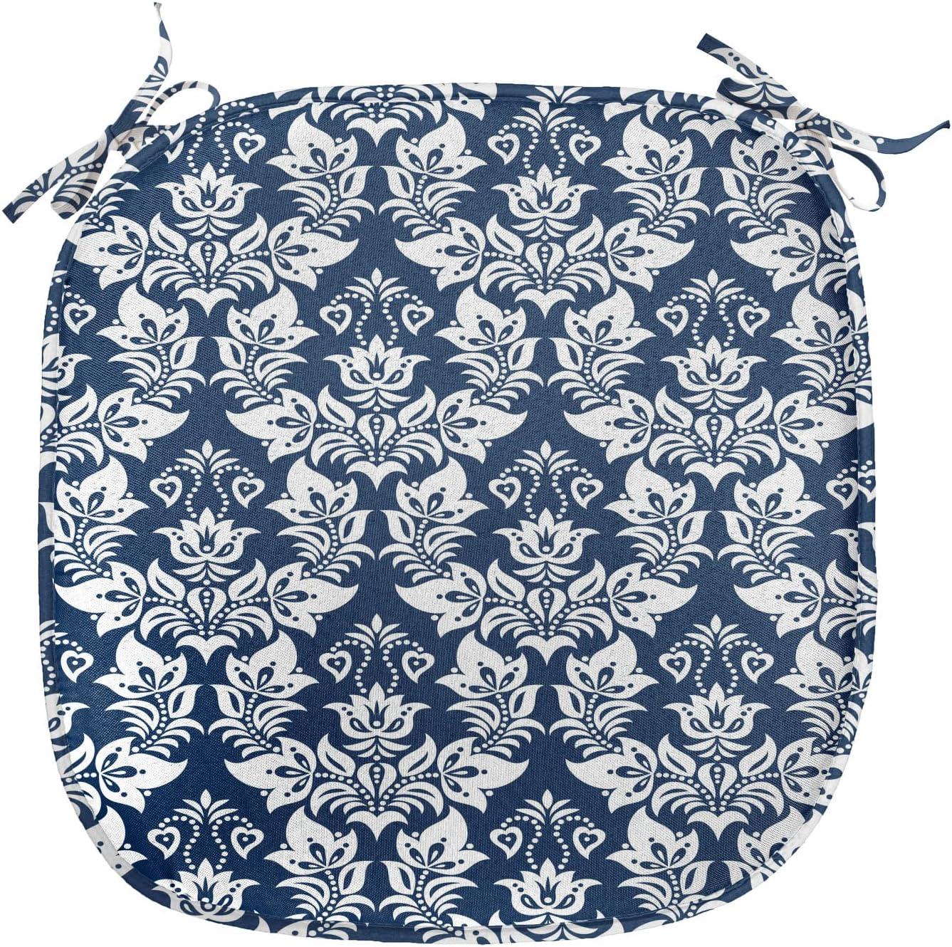 imageAmbesonne Valentines Day Chair Seating Cushion Heart of Love and Romance Hand Drawn Style Romantic Art AntiSlip Seat Padding for Kitchen amp Patio 16x16 Vermilion Pink WhiteDark Petrol Blue White