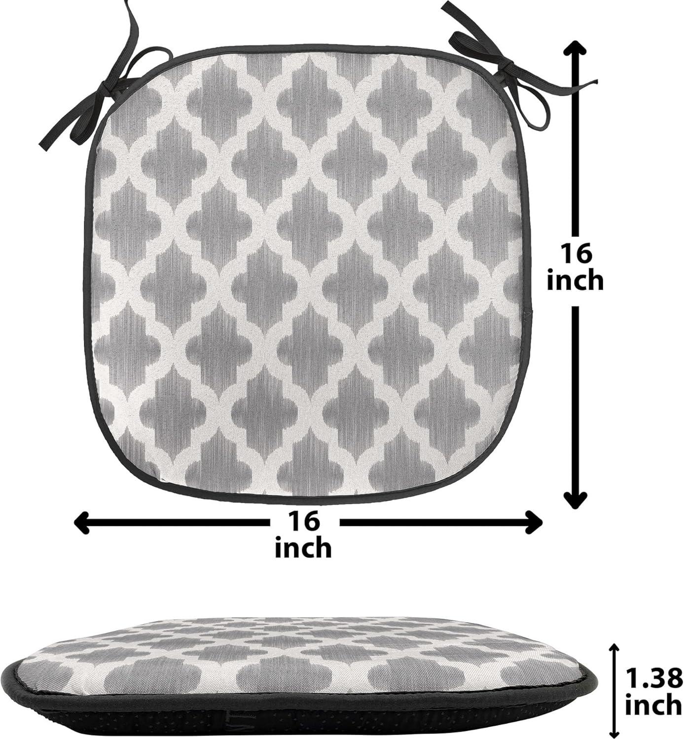 imageAmbesonne Valentines Day Chair Seating Cushion Heart of Love and Romance Hand Drawn Style Romantic Art AntiSlip Seat Padding for Kitchen amp Patio 16x16 Vermilion Pink WhiteDimgrey White