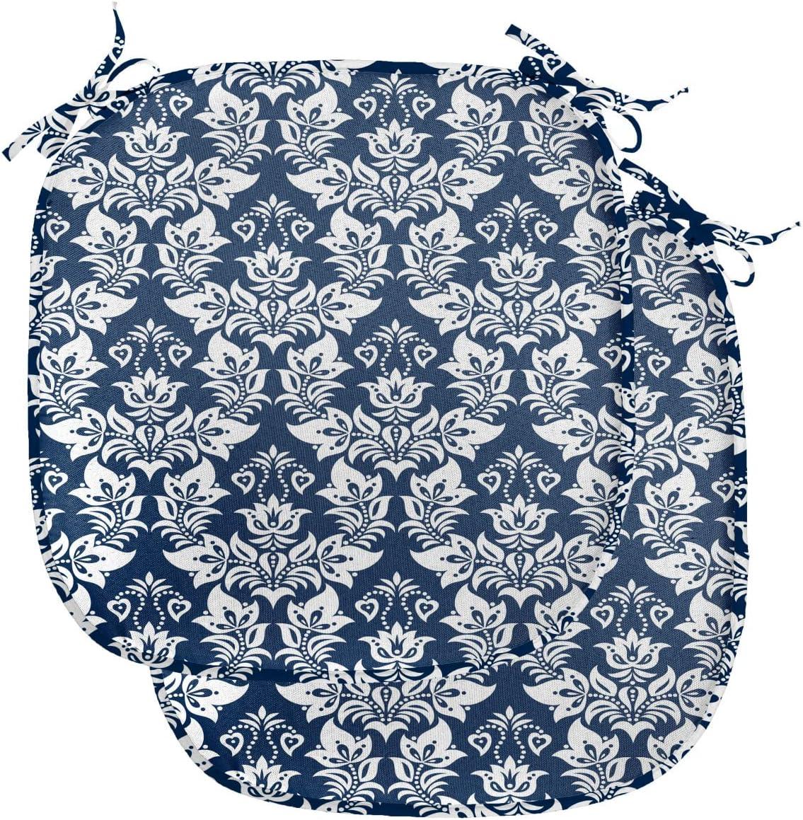 imageAmbesonne Valentines Day Chair Seating Cushion Heart of Love and Romance Hand Drawn Style Romantic Art AntiSlip Seat Padding for Kitchen amp Patio 16x16 Vermilion Pink WhiteDark Petrol Blue White