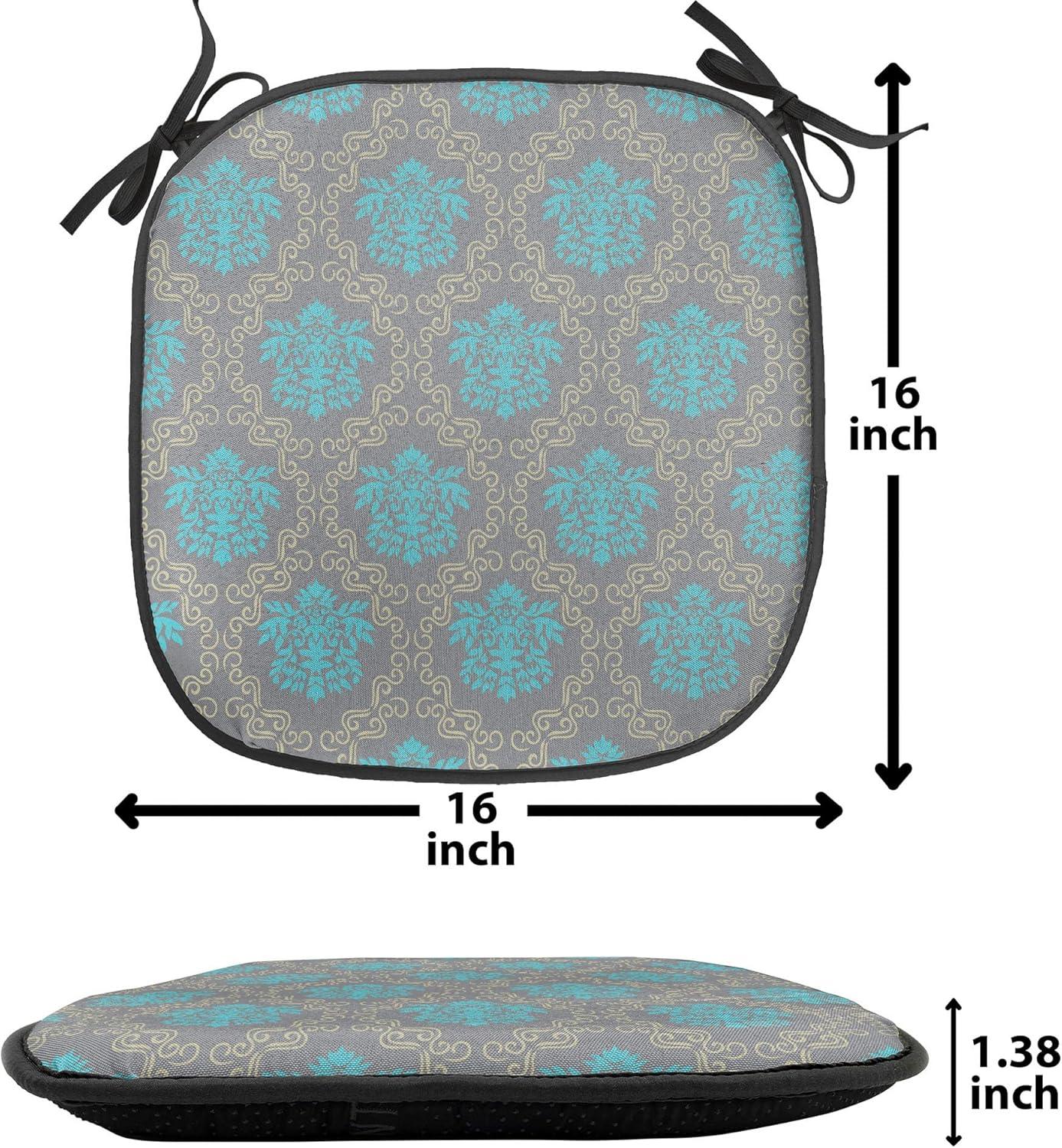 imageAmbesonne Valentines Day Chair Seating Cushion Heart of Love and Romance Hand Drawn Style Romantic Art AntiSlip Seat Padding for Kitchen amp Patio 16x16 Vermilion Pink WhiteCocoa Sky Blue Yellow