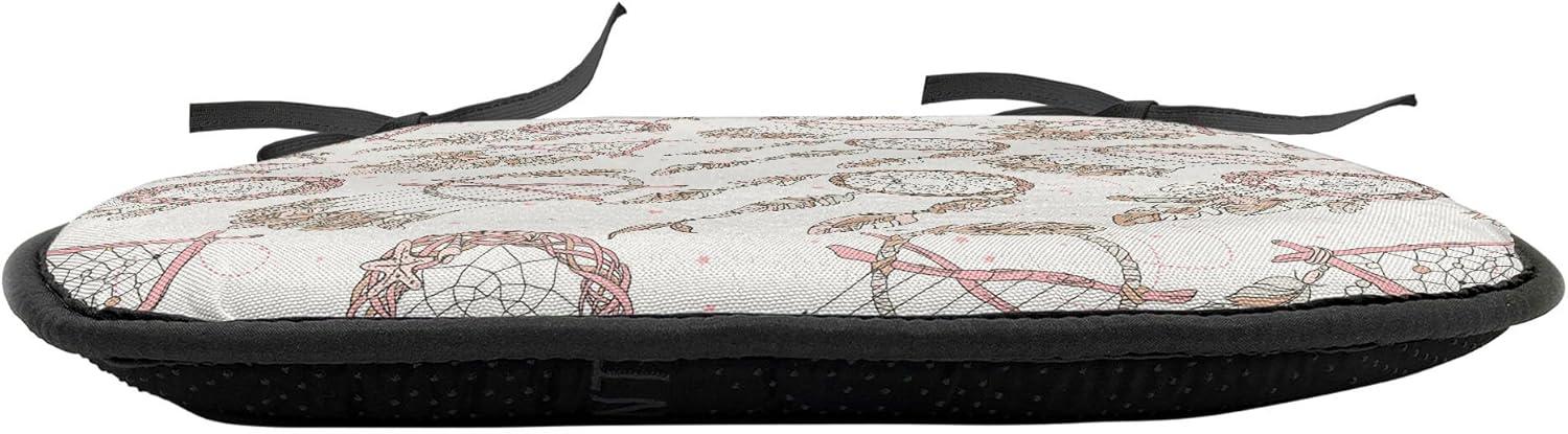 imageAmbesonne Valentines Day Chair Seating Cushion Heart of Love and Romance Hand Drawn Style Romantic Art AntiSlip Seat Padding for Kitchen amp Patio 16x16 Vermilion Pink WhitePale Brown Beige