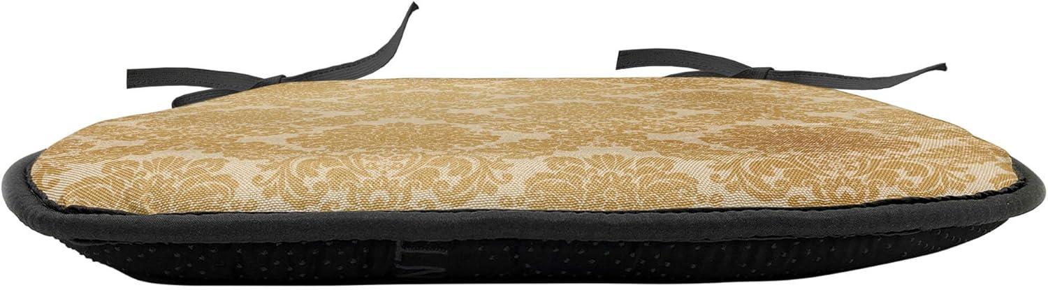 imageAmbesonne Valentines Day Chair Seating Cushion Heart of Love and Romance Hand Drawn Style Romantic Art AntiSlip Seat Padding for Kitchen amp Patio 16x16 Vermilion Pink WhiteMustard Amber