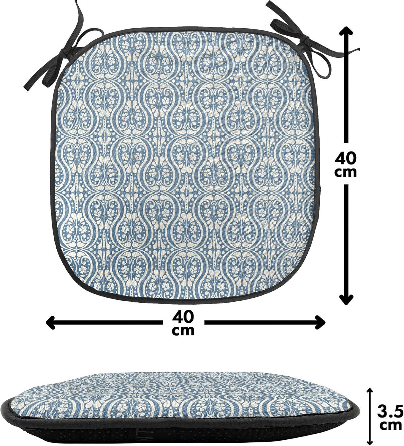 imageAmbesonne Valentines Day Chair Seating Cushion Heart of Love and Romance Hand Drawn Style Romantic Art AntiSlip Seat Padding for Kitchen amp Patio 16x16 Vermilion Pink WhiteSlate Blue Ivory