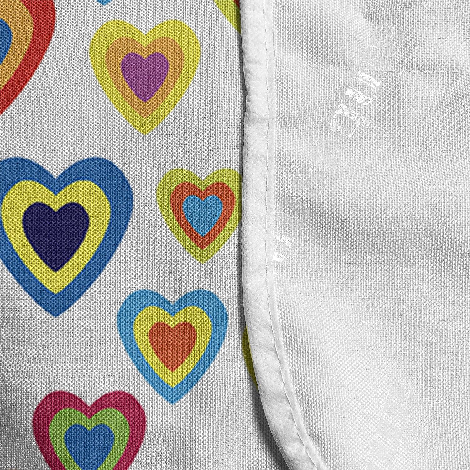 imageAmbesonne Valentines Day Microwave Oven Cover Abstract Colorful Nested Hearts on Plain Background Retro Romance Water Resistant Organizer with Pockets for Kitchen 36 x 12 White and MulticolorWhite and Multicolor