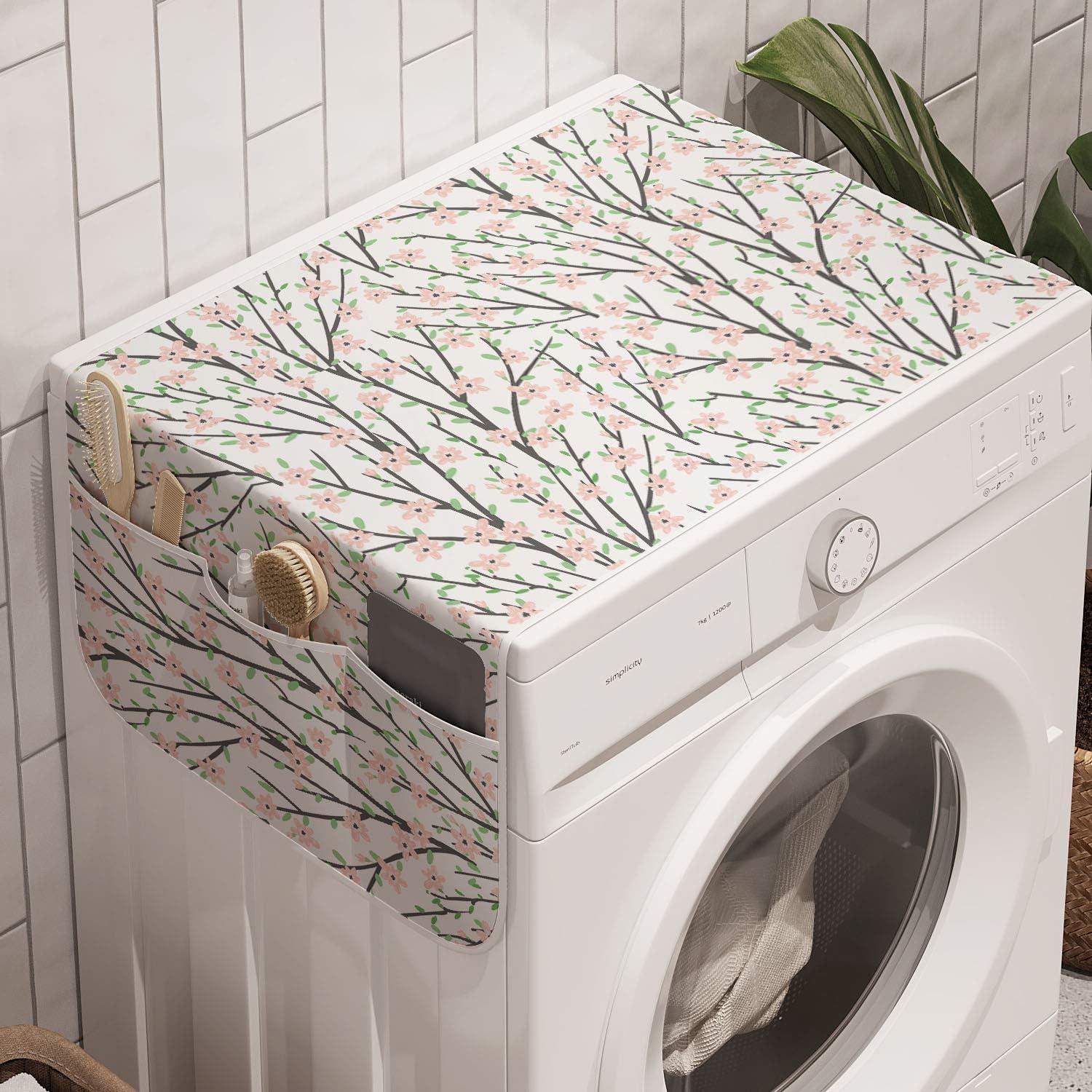 imageAmbesonne Valentines Day Microwave Oven Cover Classic Romantic Rose Flowers Branches Bouquet on Plain Backdrop Water Resistant Organizer with Pockets for Kitchen 36 x 12 White Ruby and GreenWhite Rose and Grey