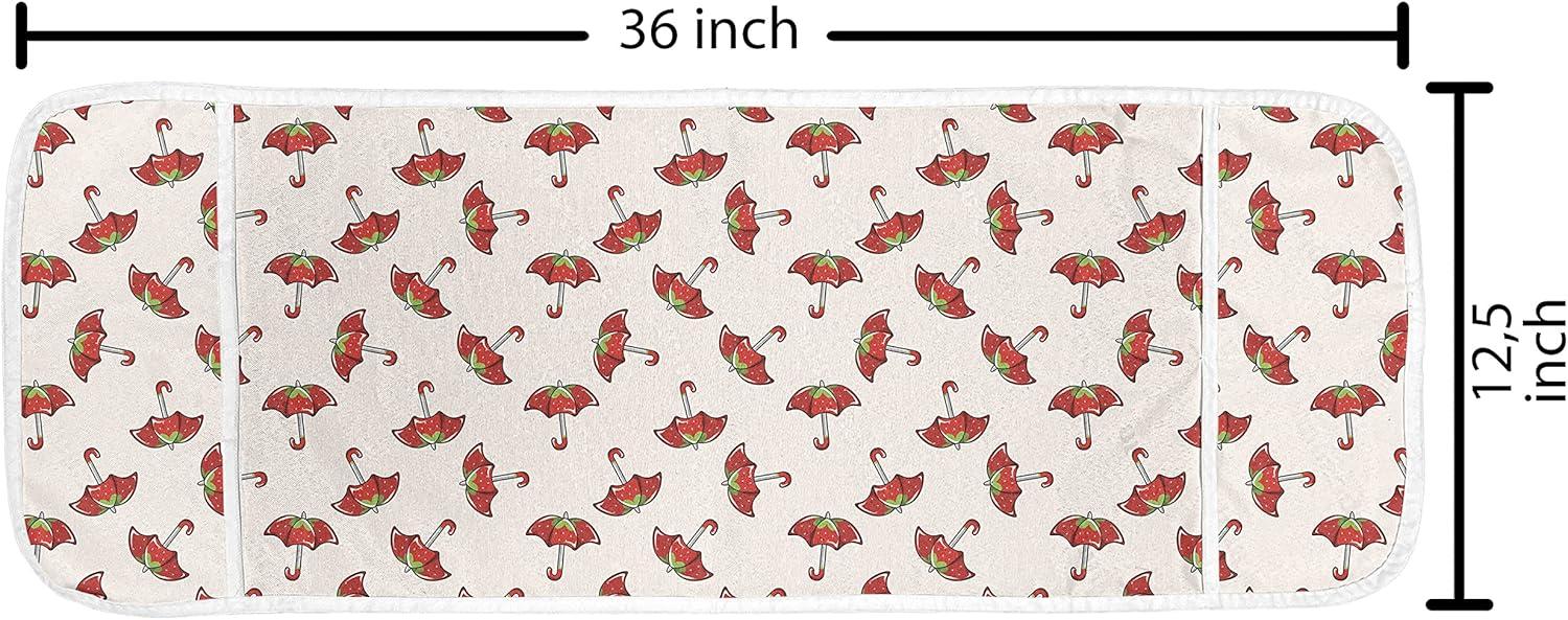 imageAmbesonne Valentines Day Microwave Oven Cover Classic Romantic Rose Flowers Branches Bouquet on Plain Backdrop Water Resistant Organizer with Pockets for Kitchen 36 x 12 White Ruby and GreenChampagne Red