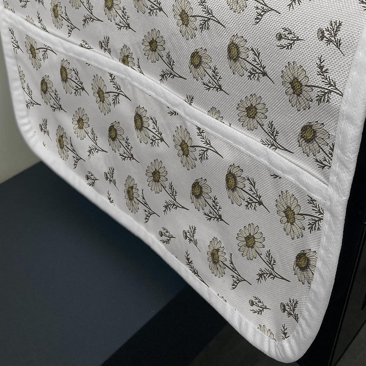 imageAmbesonne Valentines Day Microwave Oven Cover Classic Romantic Rose Flowers Branches Bouquet on Plain Backdrop Water Resistant Organizer with Pockets for Kitchen 36 x 12 White Ruby and GreenWhite Beige Fawn