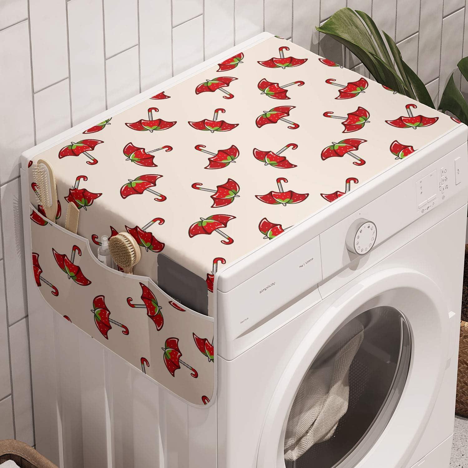 imageAmbesonne Valentines Day Microwave Oven Cover Classic Romantic Rose Flowers Branches Bouquet on Plain Backdrop Water Resistant Organizer with Pockets for Kitchen 36 x 12 White Ruby and GreenChampagne Red