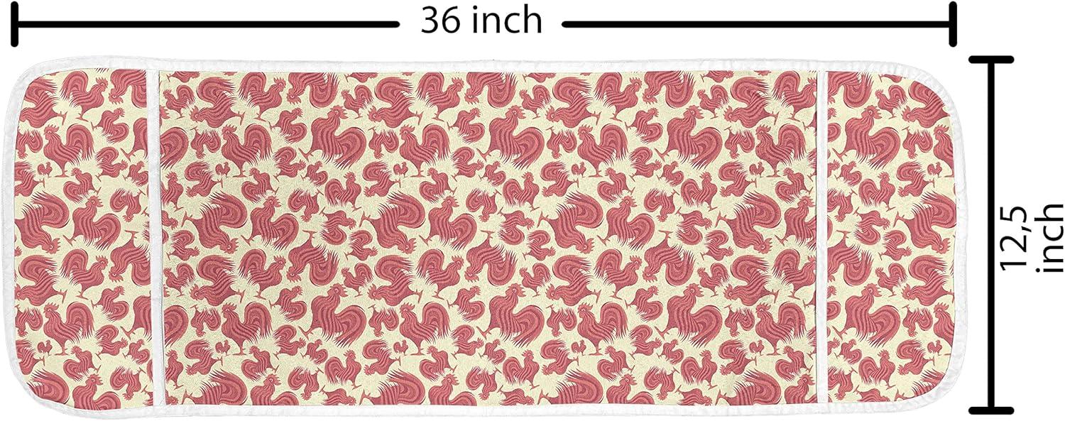 imageAmbesonne Valentines Day Microwave Oven Cover Classic Romantic Rose Flowers Branches Bouquet on Plain Backdrop Water Resistant Organizer with Pockets for Kitchen 36 x 12 White Ruby and GreenCream Coral