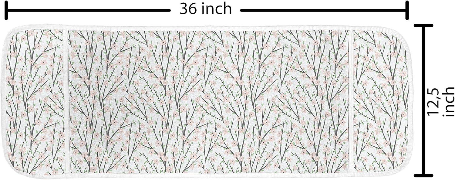 imageAmbesonne Valentines Day Microwave Oven Cover Classic Romantic Rose Flowers Branches Bouquet on Plain Backdrop Water Resistant Organizer with Pockets for Kitchen 36 x 12 White Ruby and GreenWhite Rose and Grey