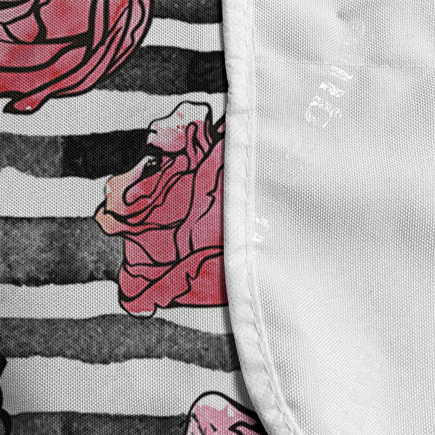 imageAmbesonne Valentines Day Microwave Oven Cover Classic Romantic Rose Flowers Branches Bouquet on Plain Backdrop Water Resistant Organizer with Pockets for Kitchen 36 x 12 White Ruby and GreenWhite Black Coral