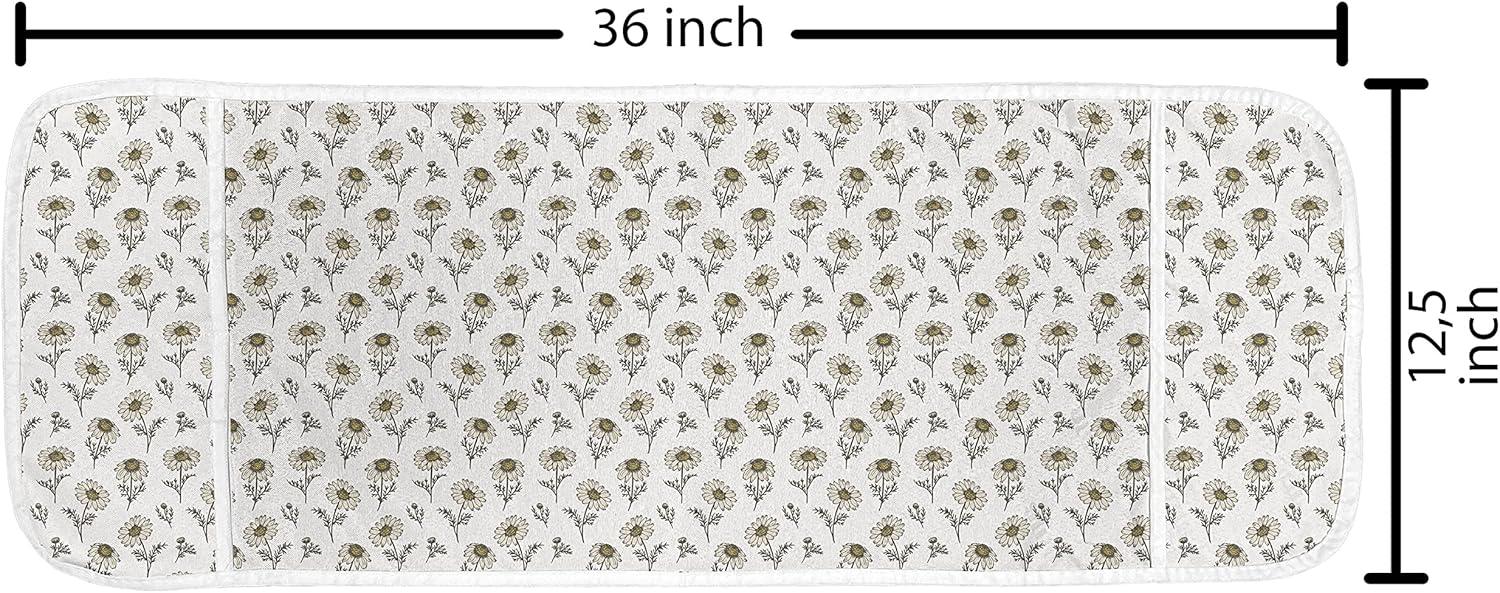 imageAmbesonne Valentines Day Microwave Oven Cover Classic Romantic Rose Flowers Branches Bouquet on Plain Backdrop Water Resistant Organizer with Pockets for Kitchen 36 x 12 White Ruby and GreenWhite Beige Fawn