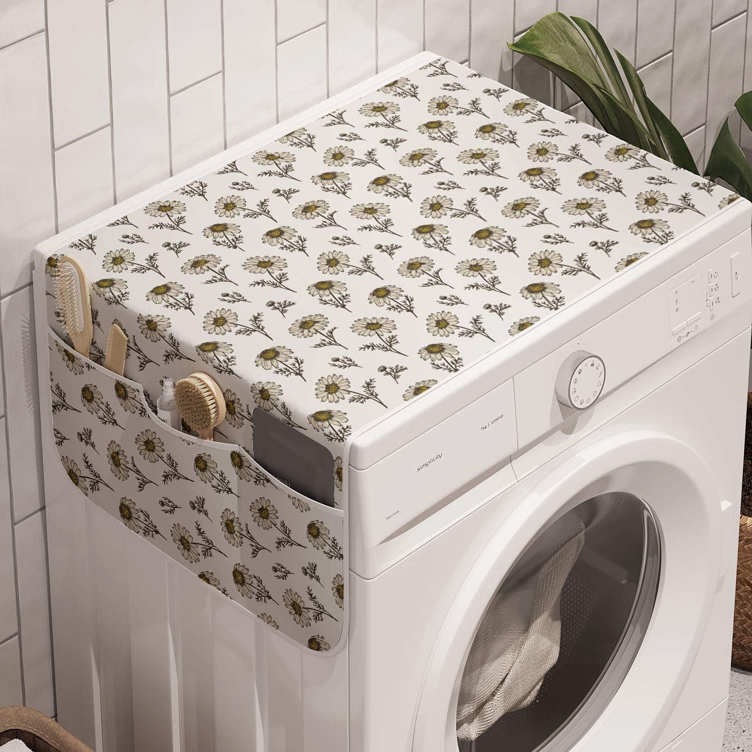 imageAmbesonne Valentines Day Microwave Oven Cover Classic Romantic Rose Flowers Branches Bouquet on Plain Backdrop Water Resistant Organizer with Pockets for Kitchen 36 x 12 White Ruby and GreenWhite Beige Fawn