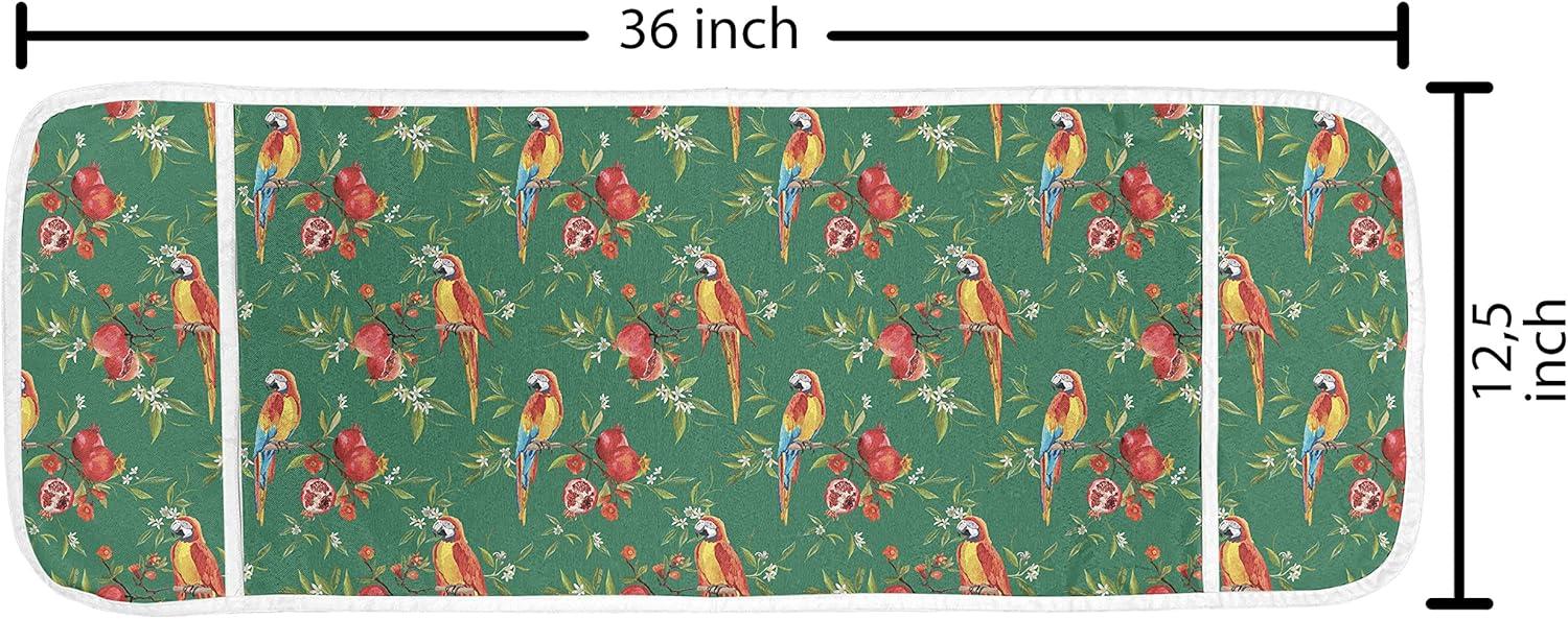 imageAmbesonne Valentines Day Microwave Oven Cover Classic Romantic Rose Flowers Branches Bouquet on Plain Backdrop Water Resistant Organizer with Pockets for Kitchen 36 x 12 White Ruby and GreenJade Green and Multicolor