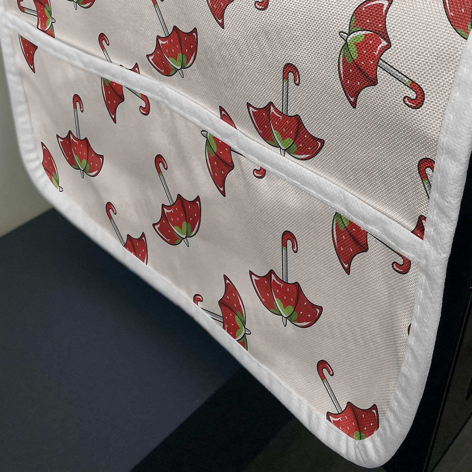 imageAmbesonne Valentines Day Microwave Oven Cover Classic Romantic Rose Flowers Branches Bouquet on Plain Backdrop Water Resistant Organizer with Pockets for Kitchen 36 x 12 White Ruby and GreenChampagne Red