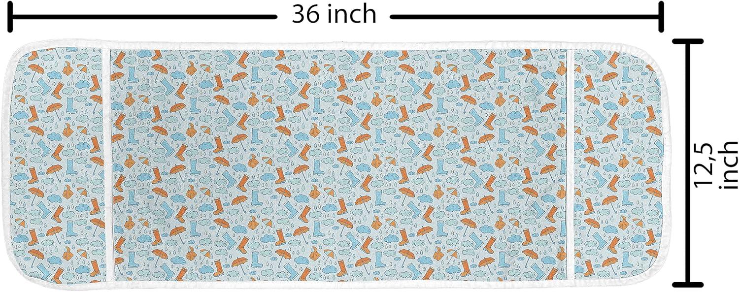 imageAmbesonne Valentines Day Microwave Oven Cover Classic Romantic Rose Flowers Branches Bouquet on Plain Backdrop Water Resistant Organizer with Pockets for Kitchen 36 x 12 White Ruby and GreenPale Blue Dark Orange