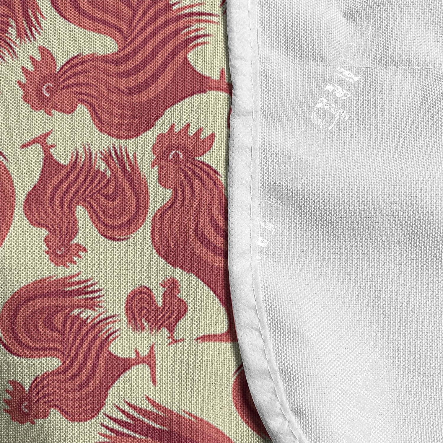 imageAmbesonne Valentines Day Microwave Oven Cover Classic Romantic Rose Flowers Branches Bouquet on Plain Backdrop Water Resistant Organizer with Pockets for Kitchen 36 x 12 White Ruby and GreenCream Coral