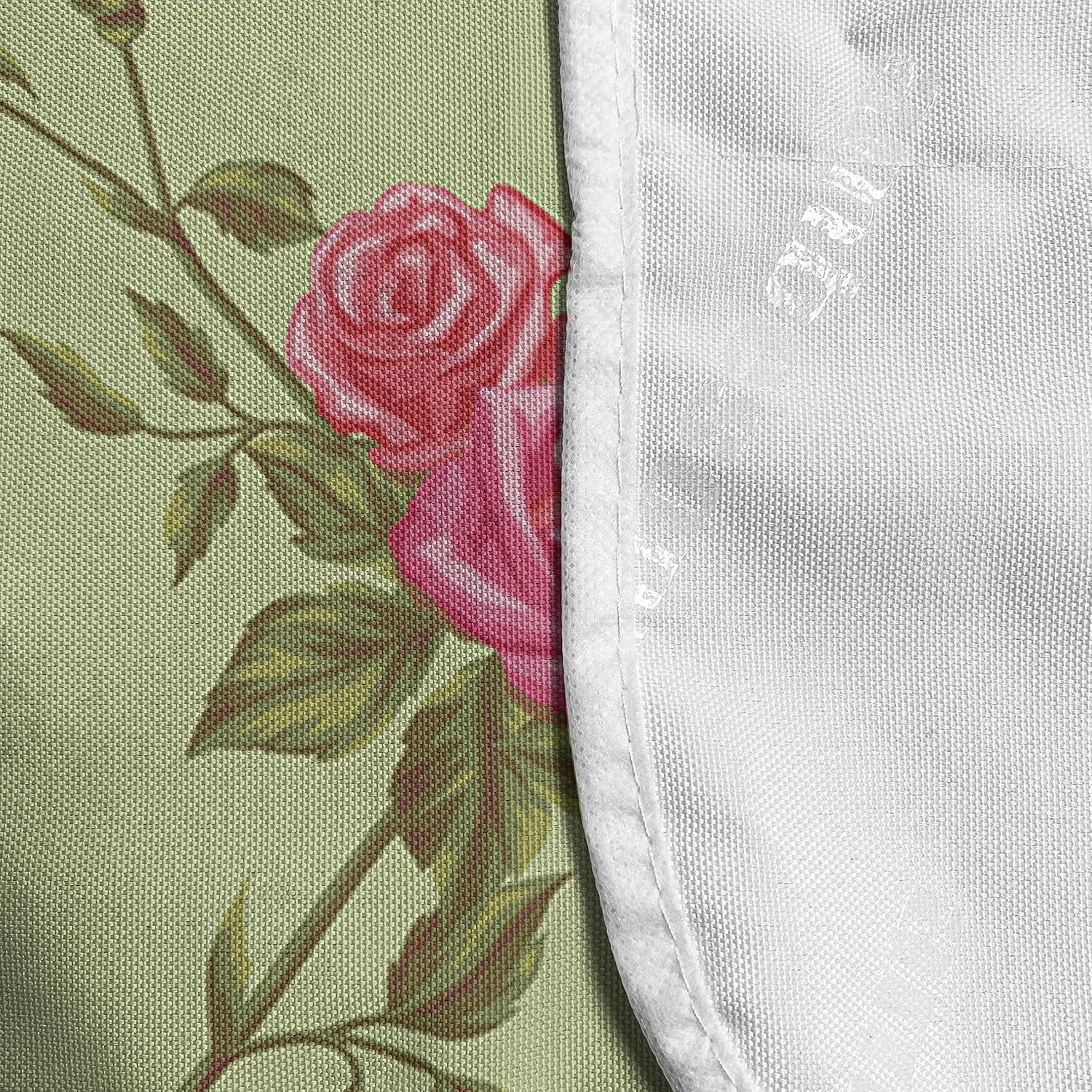 imageAmbesonne Valentines Day Microwave Oven Cover Classic Romantic Rose Flowers Branches Bouquet on Plain Backdrop Water Resistant Organizer with Pockets for Kitchen 36 x 12 White Ruby and GreenKhaki Blush Pink