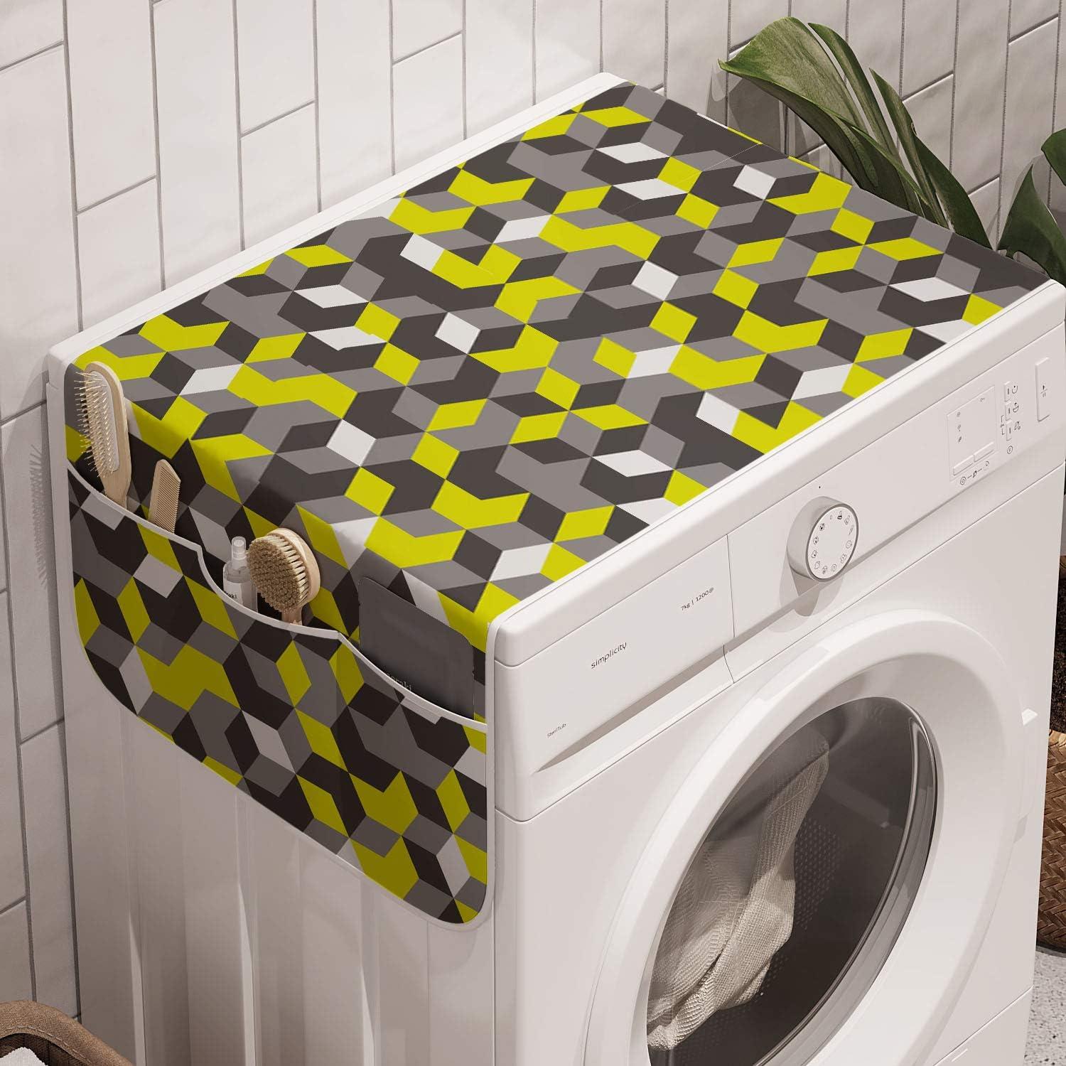 imageAmbesonne Valentines Day Microwave Oven Cover Endless Eternal Love Hand Drawn Hearts in Stripe Row Image Water Resistant Organizer with Pockets for Kitchen 36 x 12 Pale Pink and BlackMustard Yellow