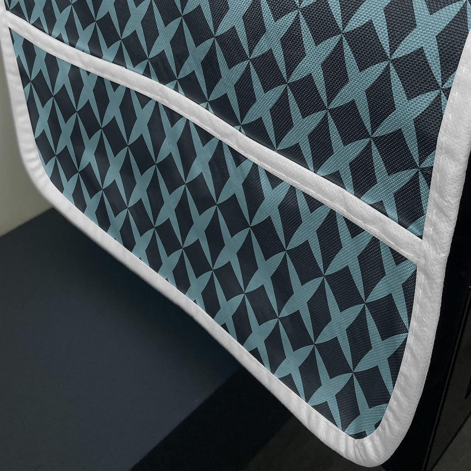 imageAmbesonne Valentines Day Microwave Oven Cover Endless Eternal Love Hand Drawn Hearts in Stripe Row Image Water Resistant Organizer with Pockets for Kitchen 36 x 12 Pale Pink and BlackSlate Blue and Pale Blue