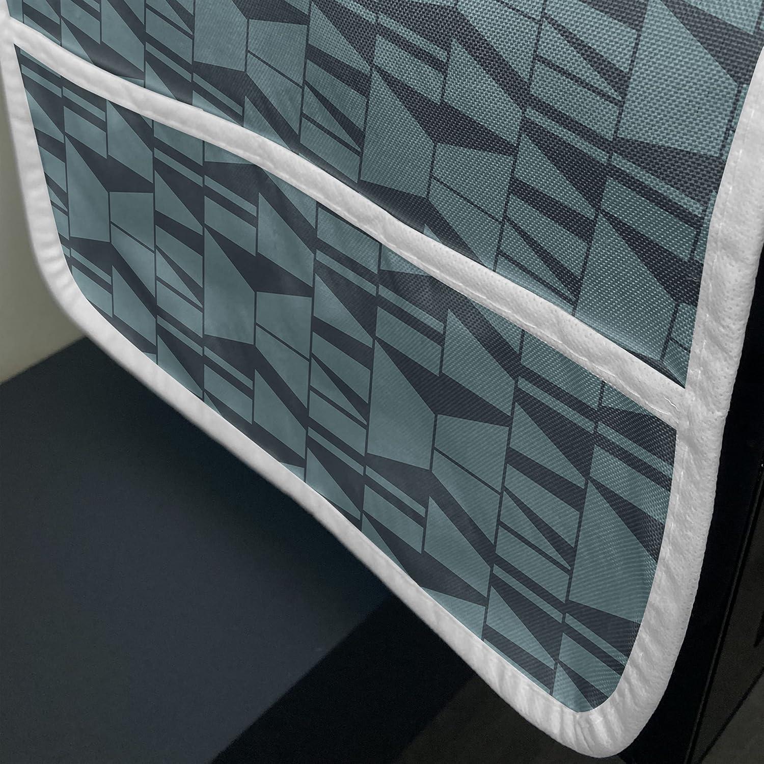 imageAmbesonne Valentines Day Microwave Oven Cover Endless Eternal Love Hand Drawn Hearts in Stripe Row Image Water Resistant Organizer with Pockets for Kitchen 36 x 12 Pale Pink and BlackPetrol Blue Dark Blue