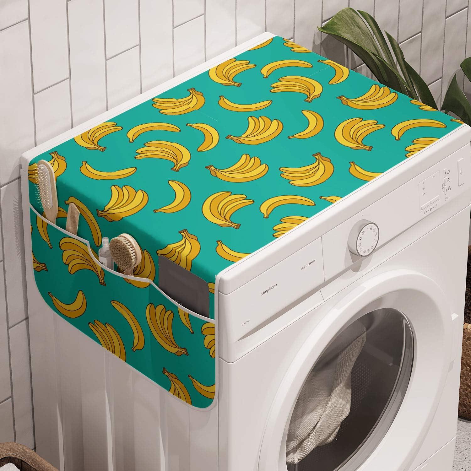 imageAmbesonne Valentines Day Microwave Oven Cover Endless Eternal Love Hand Drawn Hearts in Stripe Row Image Water Resistant Organizer with Pockets for Kitchen 36 x 12 Pale Pink and BlackTeal Yellow