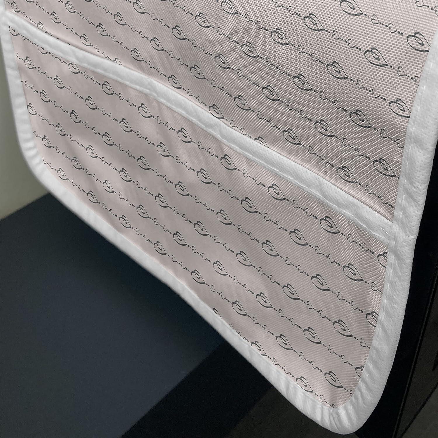 imageAmbesonne Valentines Day Microwave Oven Cover Endless Eternal Love Hand Drawn Hearts in Stripe Row Image Water Resistant Organizer with Pockets for Kitchen 36 x 12 Pale Pink and BlackPale Pink and Black
