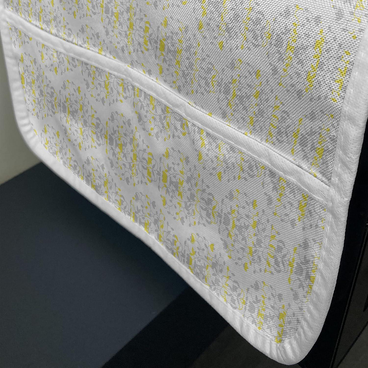 imageAmbesonne Valentines Day Microwave Oven Cover Endless Eternal Love Hand Drawn Hearts in Stripe Row Image Water Resistant Organizer with Pockets for Kitchen 36 x 12 Pale Pink and BlackPale Grey and Marigold