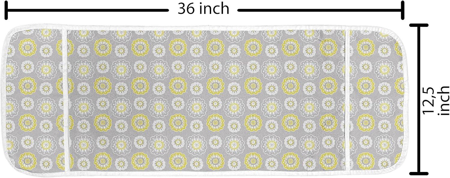 imageAmbesonne Valentines Day Microwave Oven Cover Endless Eternal Love Hand Drawn Hearts in Stripe Row Image Water Resistant Organizer with Pockets for Kitchen 36 x 12 Pale Pink and BlackMustard Yellow and White