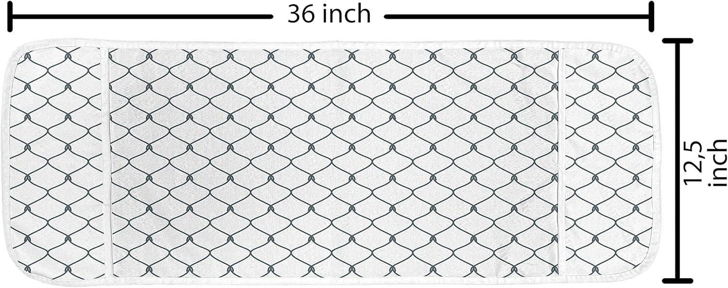 imageAmbesonne Valentines Day Microwave Oven Cover Endless Eternal Love Hand Drawn Hearts in Stripe Row Image Water Resistant Organizer with Pockets for Kitchen 36 x 12 Pale Pink and BlackSlate Blue and White