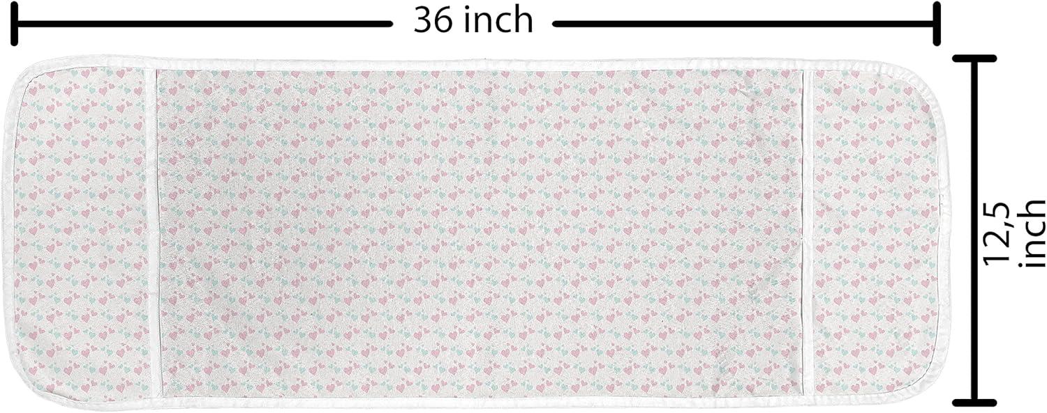 imageAmbesonne Valentines Day Microwave Oven Cover Endless Eternal Love Hand Drawn Hearts in Stripe Row Image Water Resistant Organizer with Pockets for Kitchen 36 x 12 Pale Pink and BlackMint Green Pale Pink