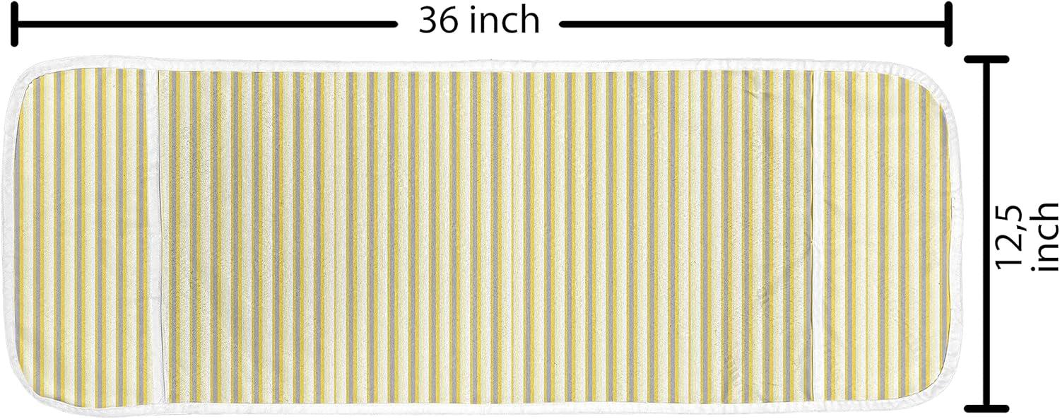 imageAmbesonne Valentines Day Microwave Oven Cover Endless Eternal Love Hand Drawn Hearts in Stripe Row Image Water Resistant Organizer with Pockets for Kitchen 36 x 12 Pale Pink and BlackPale Yellow White