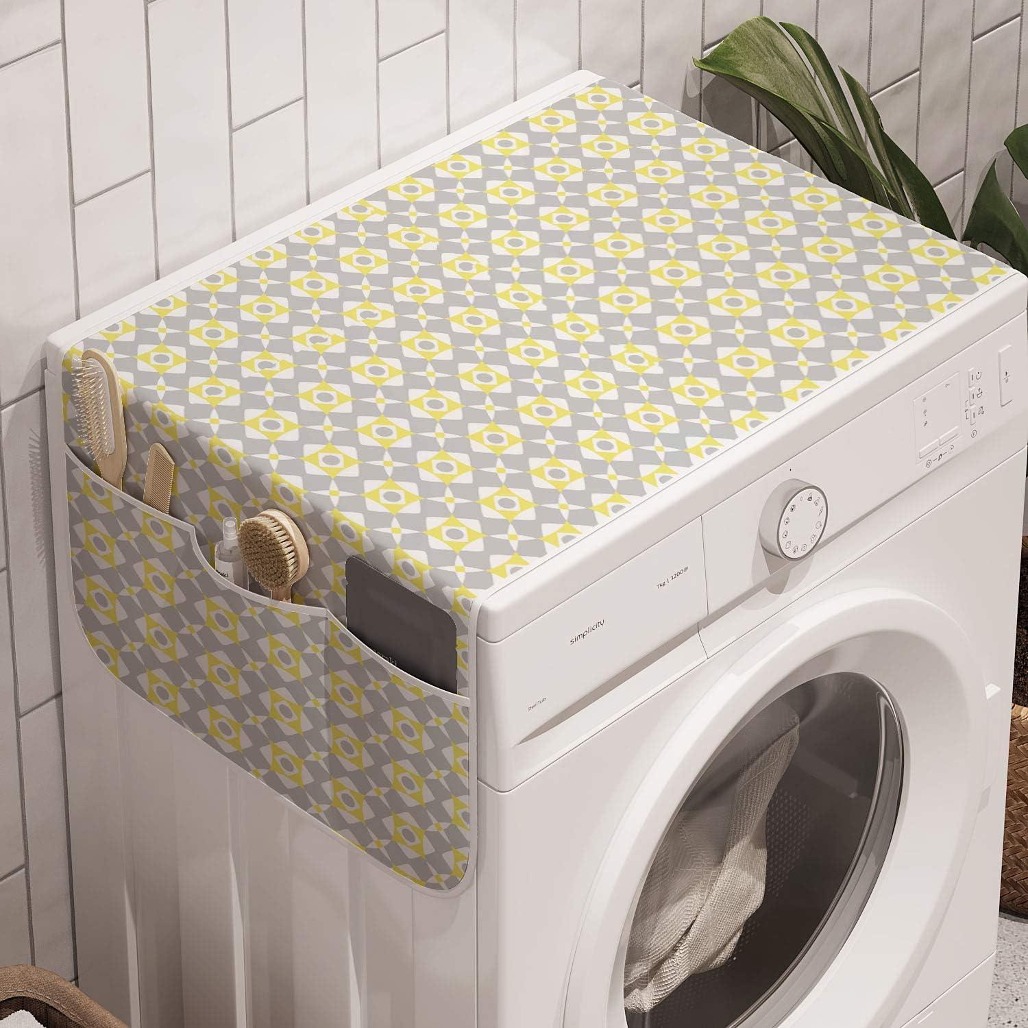 imageAmbesonne Valentines Day Microwave Oven Cover Endless Eternal Love Hand Drawn Hearts in Stripe Row Image Water Resistant Organizer with Pockets for Kitchen 36 x 12 Pale Pink and BlackPale Yellow Pale Grey