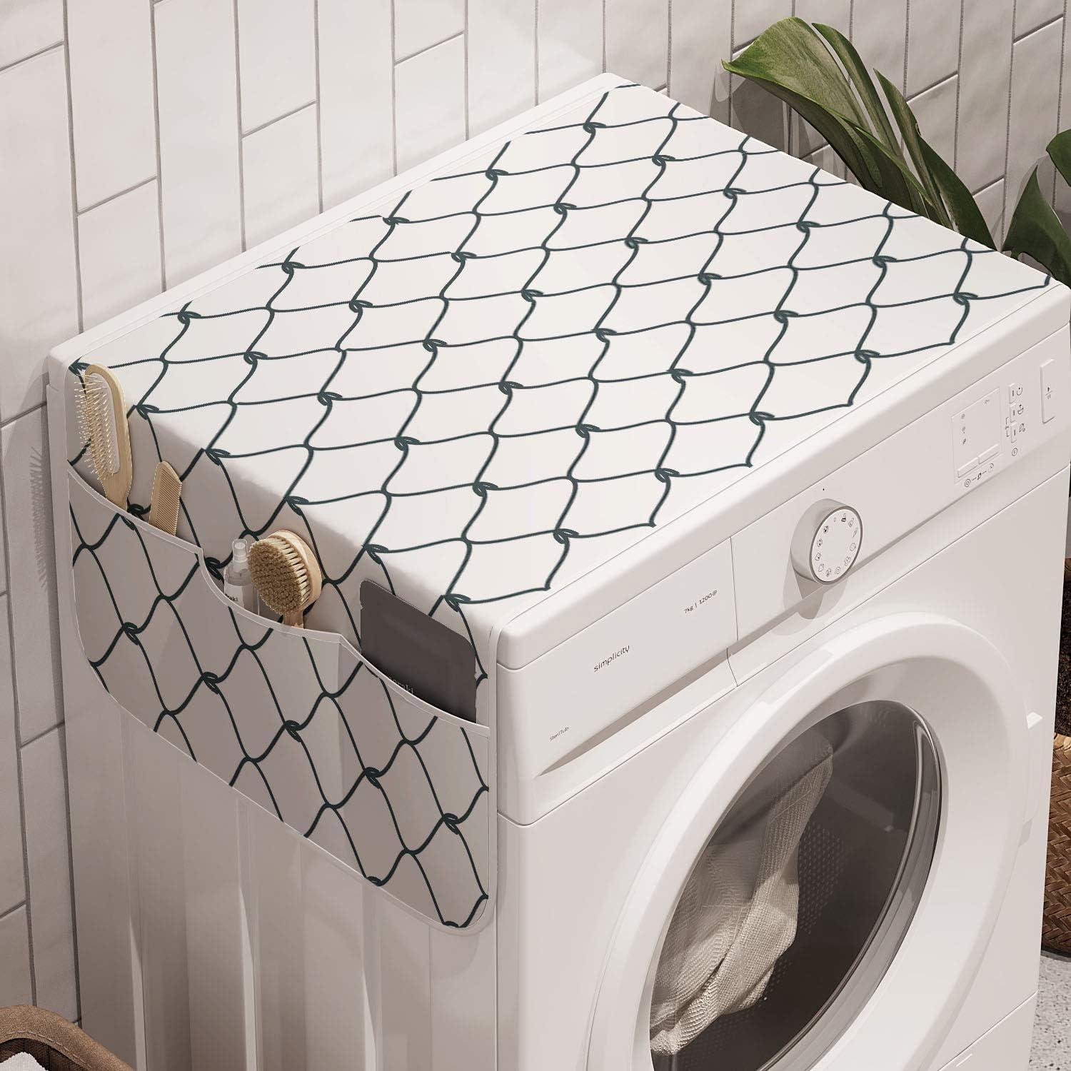 imageAmbesonne Valentines Day Microwave Oven Cover Endless Eternal Love Hand Drawn Hearts in Stripe Row Image Water Resistant Organizer with Pockets for Kitchen 36 x 12 Pale Pink and BlackSlate Blue and White