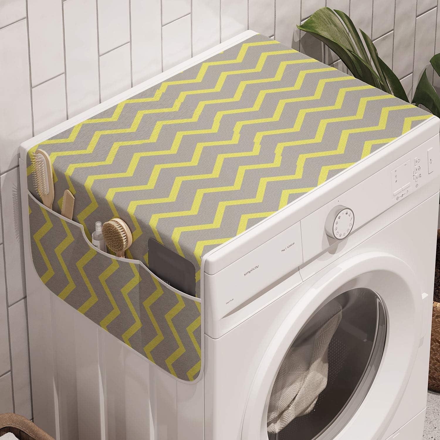 imageAmbesonne Valentines Day Microwave Oven Cover Endless Eternal Love Hand Drawn Hearts in Stripe Row Image Water Resistant Organizer with Pockets for Kitchen 36 x 12 Pale Pink and BlackPale Grey and Mustard