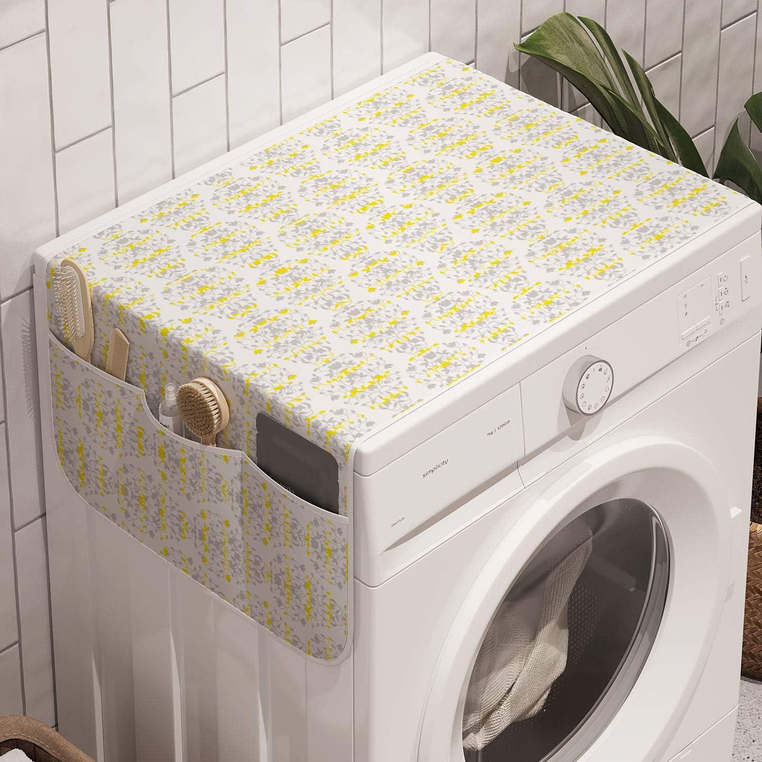 imageAmbesonne Valentines Day Microwave Oven Cover Endless Eternal Love Hand Drawn Hearts in Stripe Row Image Water Resistant Organizer with Pockets for Kitchen 36 x 12 Pale Pink and BlackPale Grey and Marigold