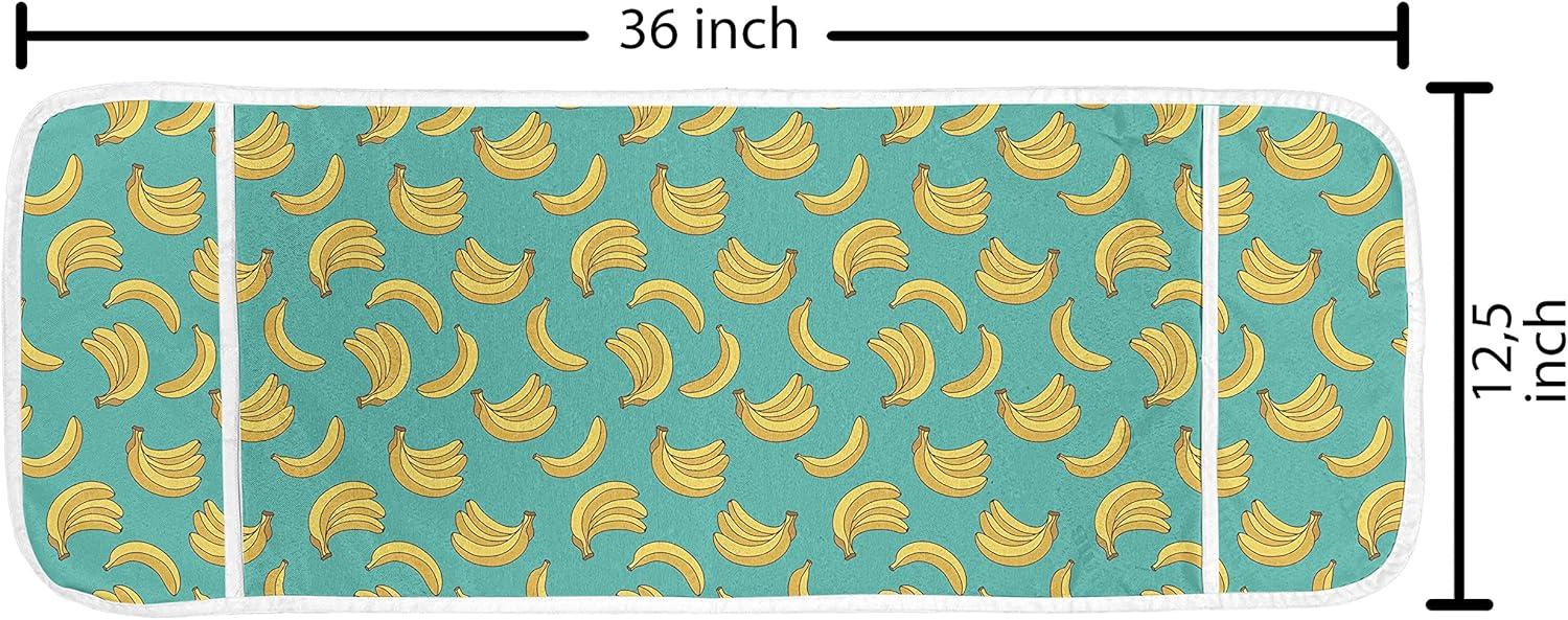 imageAmbesonne Valentines Day Microwave Oven Cover Endless Eternal Love Hand Drawn Hearts in Stripe Row Image Water Resistant Organizer with Pockets for Kitchen 36 x 12 Pale Pink and BlackTeal Yellow