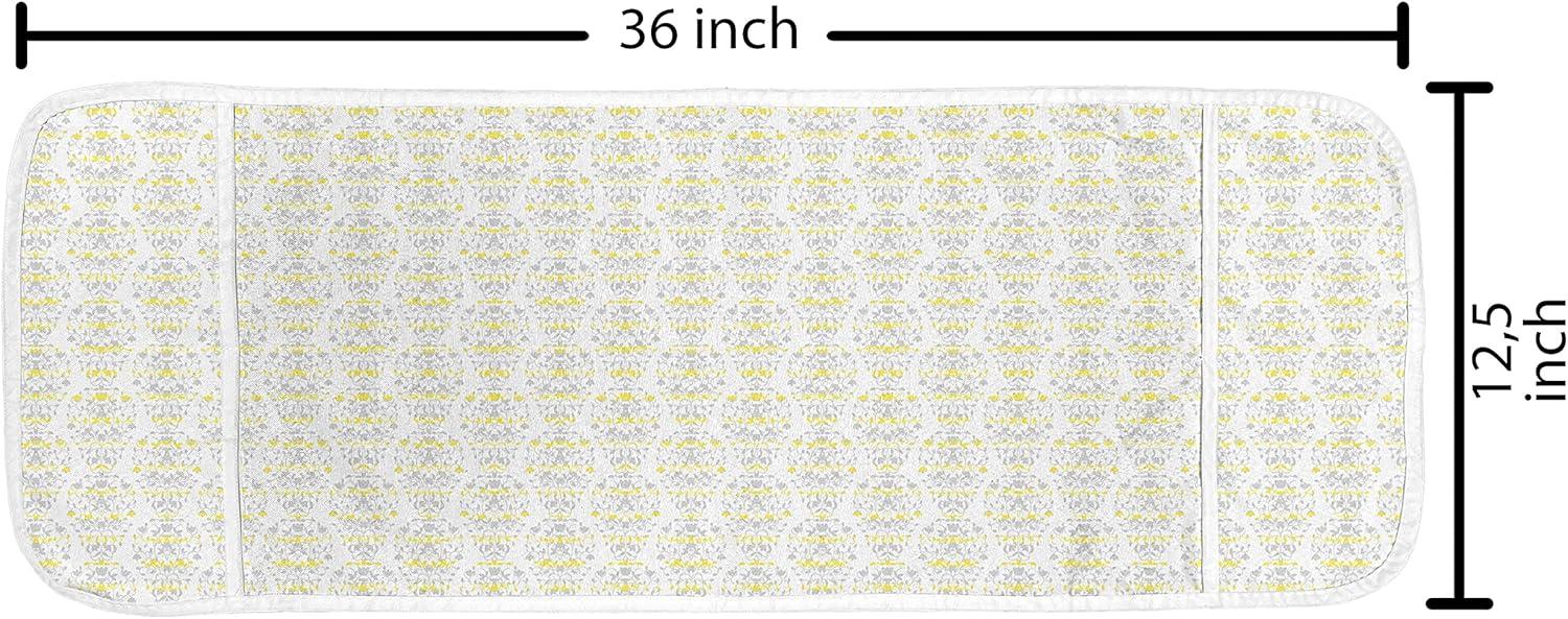 imageAmbesonne Valentines Day Microwave Oven Cover Endless Eternal Love Hand Drawn Hearts in Stripe Row Image Water Resistant Organizer with Pockets for Kitchen 36 x 12 Pale Pink and BlackPale Grey and Marigold