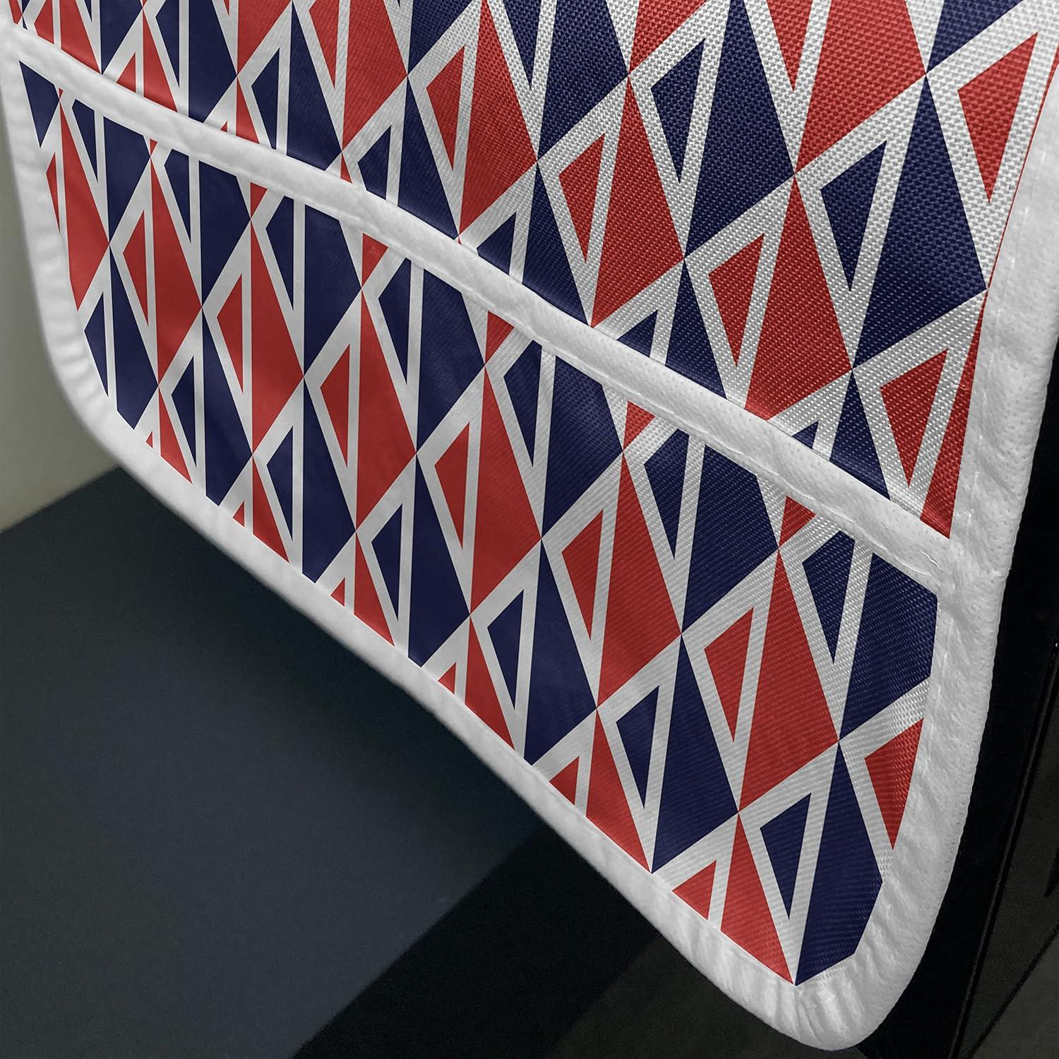 imageAmbesonne Valentines Day Microwave Oven Cover Endless Eternal Love Hand Drawn Hearts in Stripe Row Image Water Resistant Organizer with Pockets for Kitchen 36 x 12 Pale Pink and BlackRed Dark Blue and White