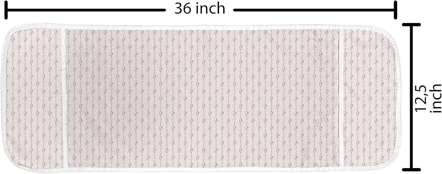 imageAmbesonne Valentines Day Microwave Oven Cover Endless Eternal Love Hand Drawn Hearts in Stripe Row Image Water Resistant Organizer with Pockets for Kitchen 36 x 12 Pale Pink and BlackPale Pink and Black