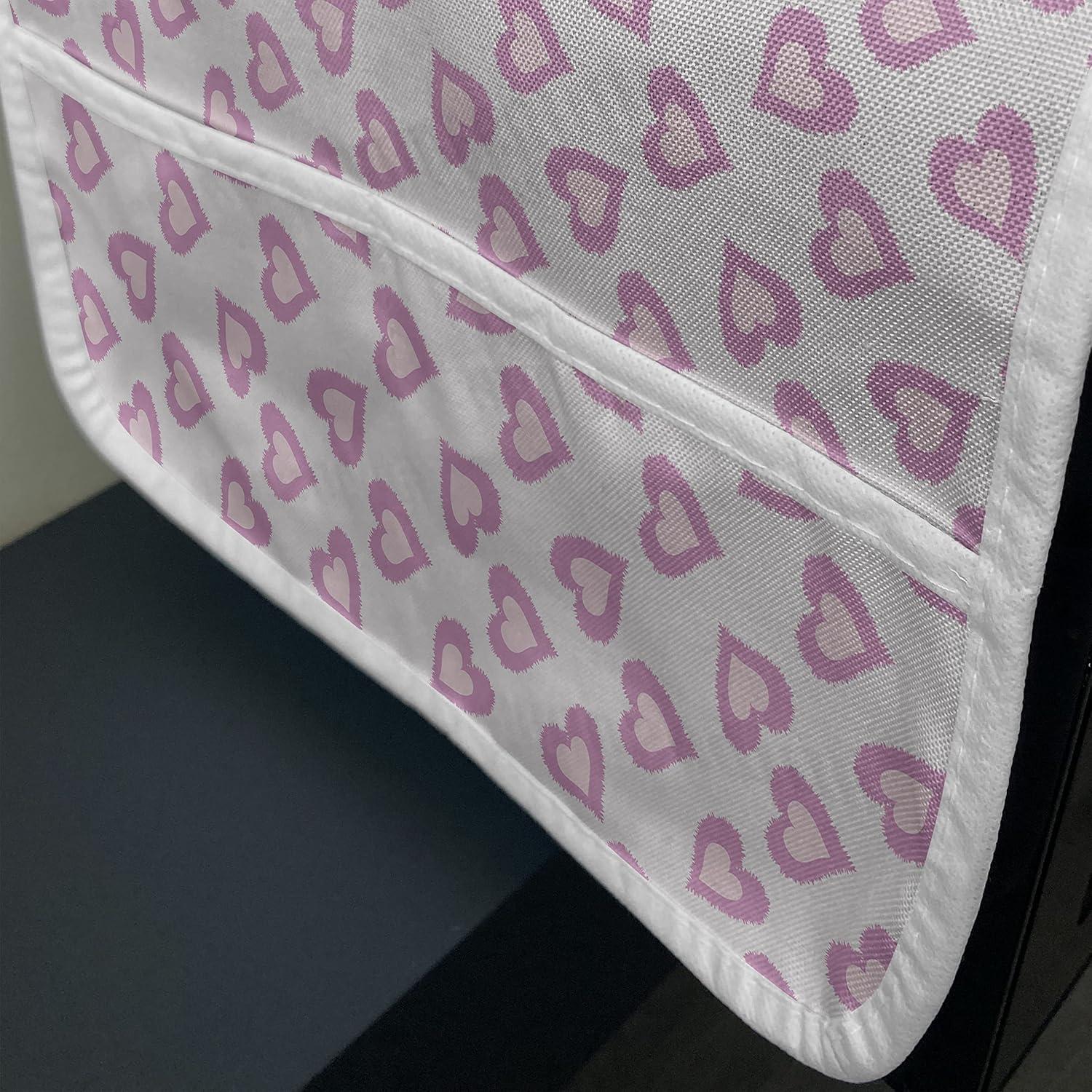 imageAmbesonne Valentines Day Microwave Oven Cover Endless Eternal Love Hand Drawn Hearts in Stripe Row Image Water Resistant Organizer with Pockets for Kitchen 36 x 12 Pale Pink and BlackLavender Purple