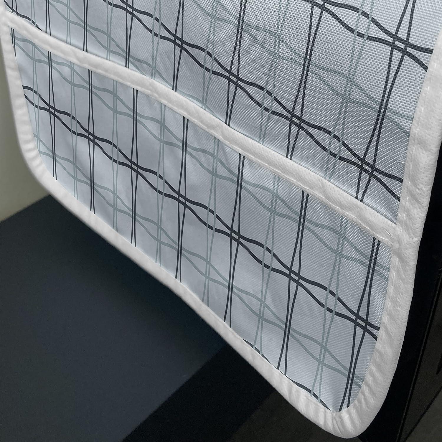imageAmbesonne Valentines Day Microwave Oven Cover Endless Eternal Love Hand Drawn Hearts in Stripe Row Image Water Resistant Organizer with Pockets for Kitchen 36 x 12 Pale Pink and BlackAlmond Green Slate Blue