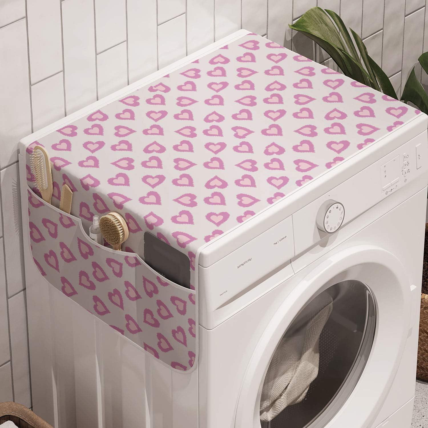 imageAmbesonne Valentines Day Microwave Oven Cover Endless Eternal Love Hand Drawn Hearts in Stripe Row Image Water Resistant Organizer with Pockets for Kitchen 36 x 12 Pale Pink and BlackLavender Purple