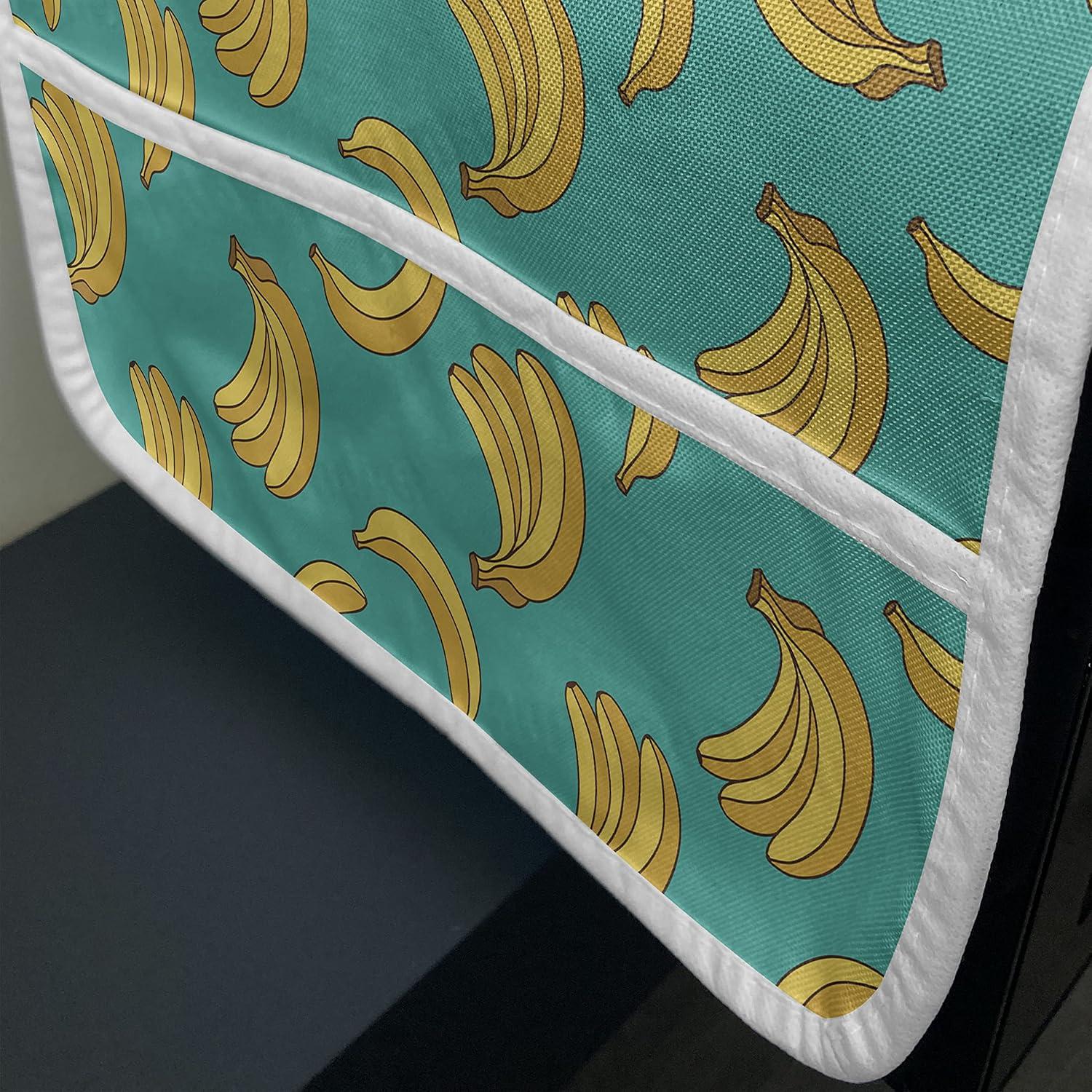 imageAmbesonne Valentines Day Microwave Oven Cover Endless Eternal Love Hand Drawn Hearts in Stripe Row Image Water Resistant Organizer with Pockets for Kitchen 36 x 12 Pale Pink and BlackTeal Yellow