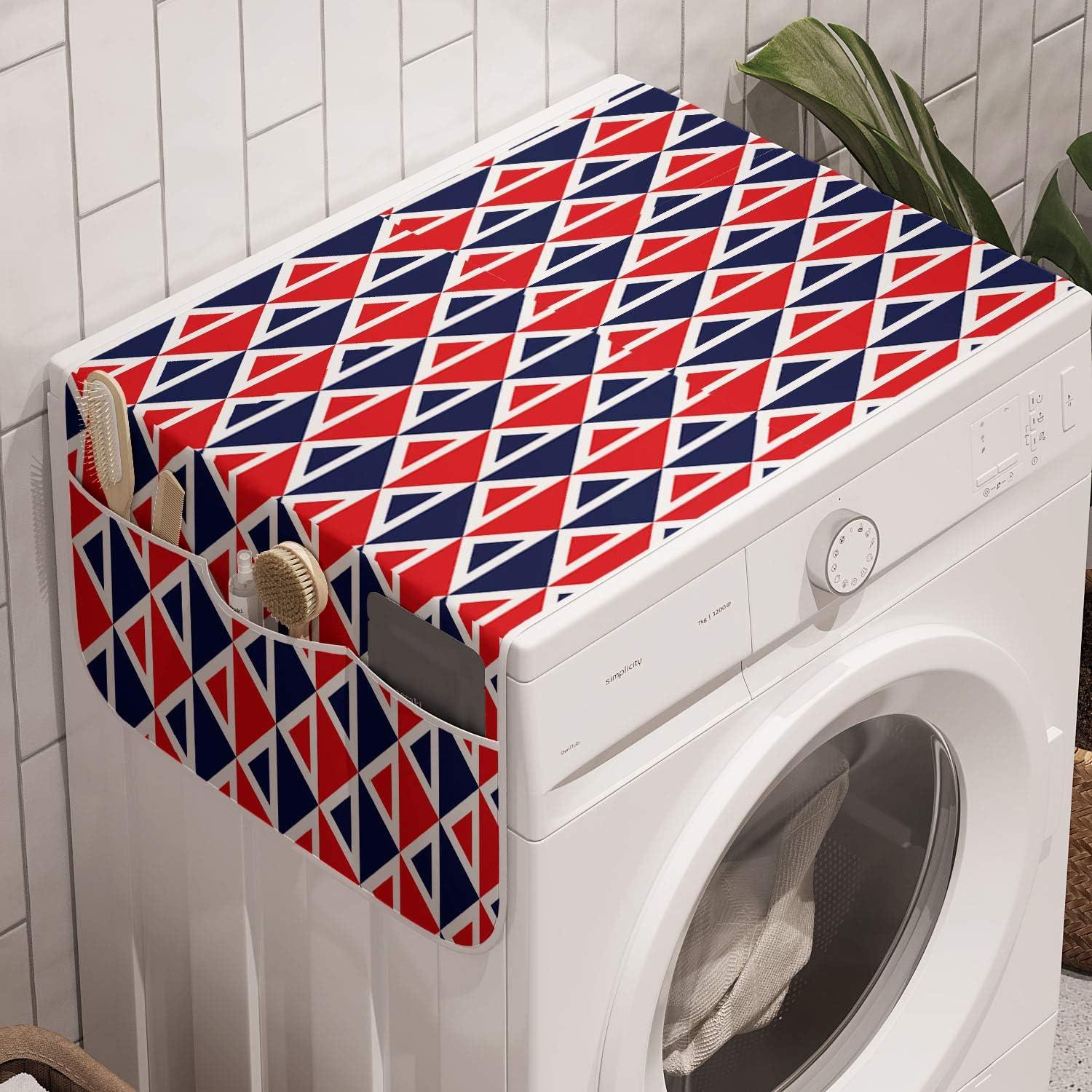 imageAmbesonne Valentines Day Microwave Oven Cover Endless Eternal Love Hand Drawn Hearts in Stripe Row Image Water Resistant Organizer with Pockets for Kitchen 36 x 12 Pale Pink and BlackRed Dark Blue and White